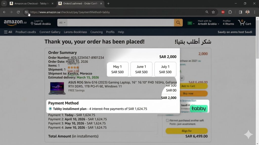تقسيط امازون السعودية عبر تابي الخطوة 5
